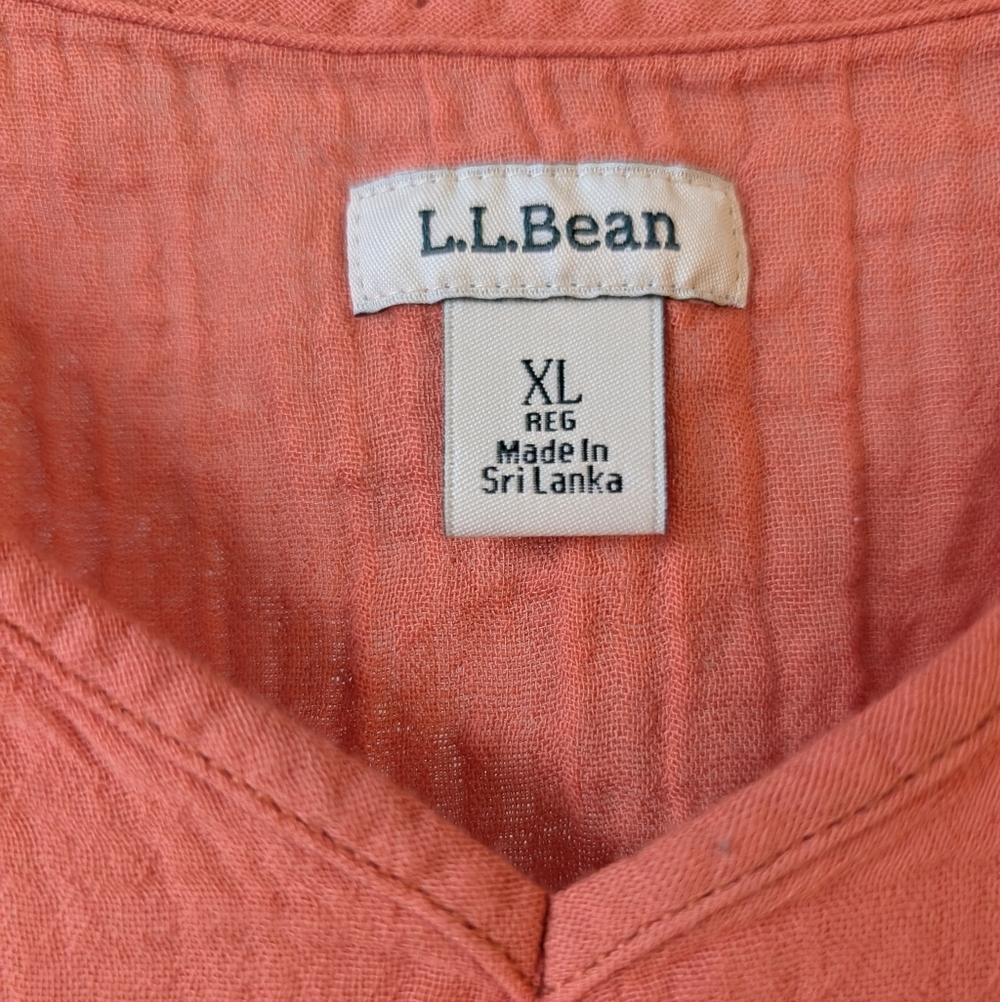 L.L. Bean Coral Tiered Midi Dress - Picture 7 of 8